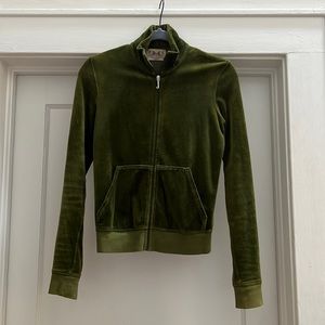Juicy Couture Velour Zip-up Jacket - Green
